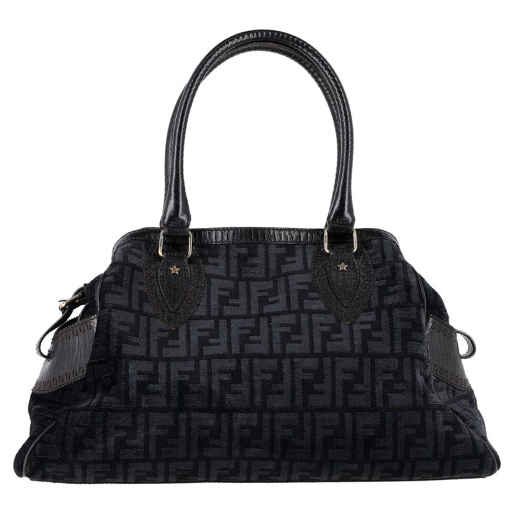 Fendi Zucca Etniko Shoulder Bag in Black Canvas - Picture 2 of 8